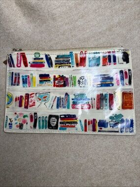 Book Shelf Print Zip Pouch - Multicolor